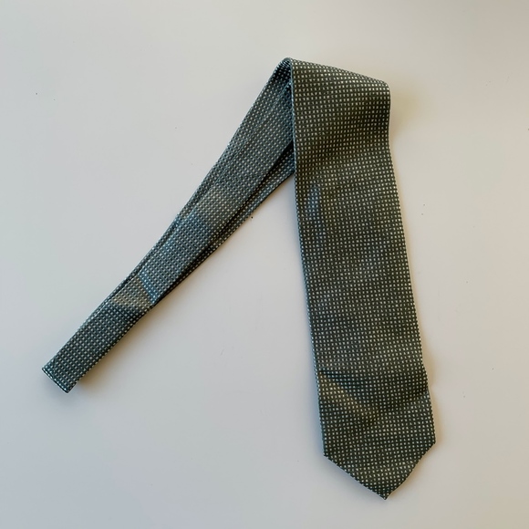 BALENCIAGA GREEN PATTERN MENS TIE - Picture 2 of 6